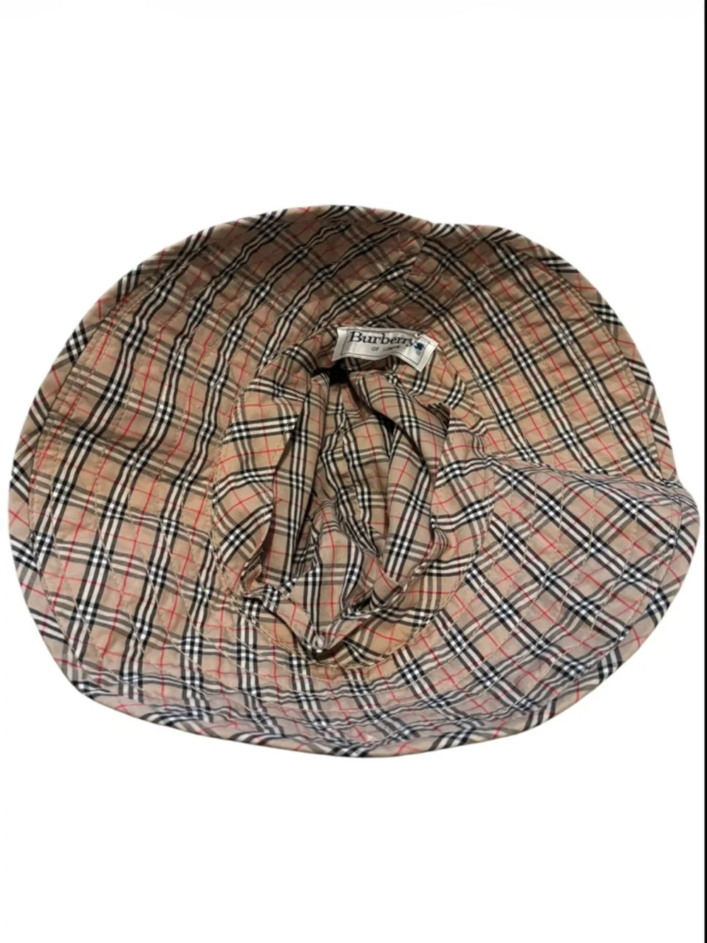 Burberry Khaki Bucket Hat with Signature Check Trim - - Picture 3 of 4